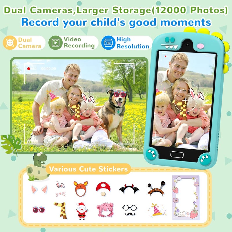 YIFOCO Smart Phone for Kids, Toddler Boy Toys Birthday Gifts for Boy 3 4 5 6 7 8 9 10 Year Old, Preschool Learning Play Toy Cell Phone Educational Games with 32 GB Card, Toddler Kids Travel Essential - Image 5
